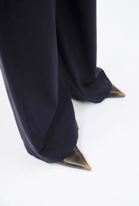 Light Oxford Wool Hose, Navy from ODEEH 