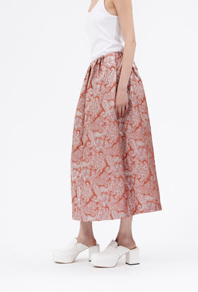Baroque Lurex Skirt, Flamingo from ODEEH 
