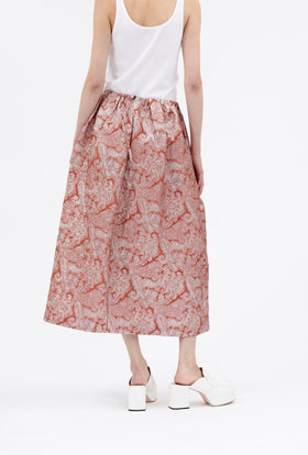 Baroque Lurex Skirt, Flamingo from ODEEH 
