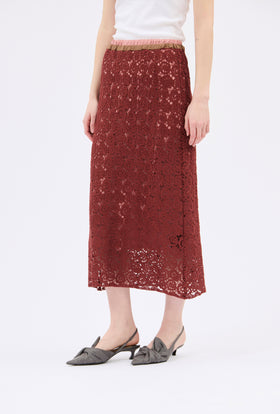 Guipure Lace Rock, Marble Red from ODEEH 