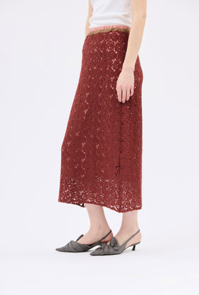 Guipure Lace Rock, Marble Red from ODEEH 