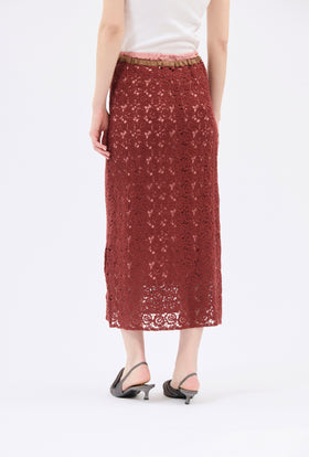 Guipure Lace Rock, Marble Red from ODEEH 