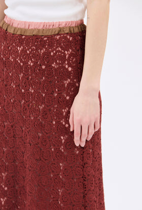 Guipure Lace Rock, Marble Red from ODEEH 