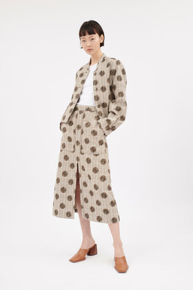 Chinè Dots Skirt, Brown Olive from ODEEH 