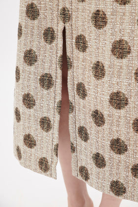 Chinè Dots Skirt, Brown Olive from ODEEH 
