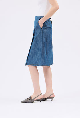 Micro Canvas Skirt, Denim Blue from ODEEH 