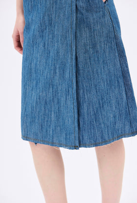 Micro Canvas Skirt, Denim Blue from ODEEH 