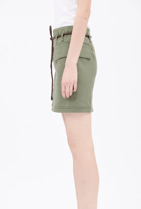 Cotton Twill Skirt, Bush Green from ODEEH 