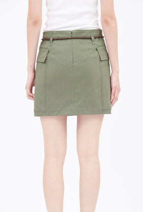 Cotton Twill Skirt, Bush Green from ODEEH 