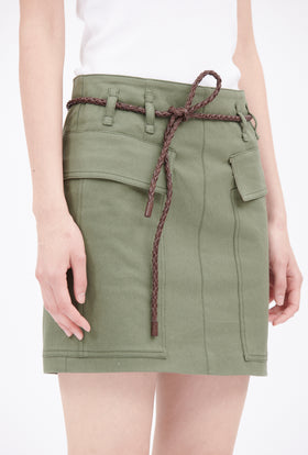 Cotton Twill Skirt, Bush Green from ODEEH 