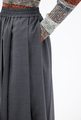 Light Oxford Wool Skirt, Granite from ODEEH 