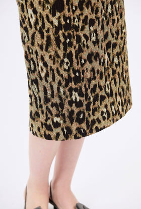 Jacquard Leo Skirt, Brown Olive from ODEEH 