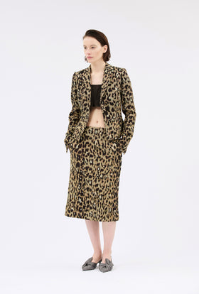 Jacquard Leo Skirt, Brown Olive from ODEEH 