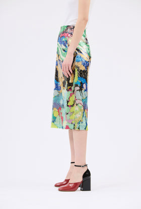 Flowers on Sequins Skirt, Multicolor from ODEEH 