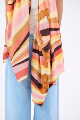Embroidered Rainbow Schal, Rose from ODEEH 