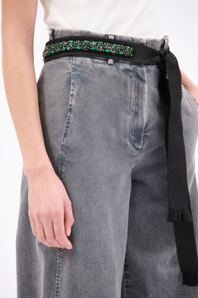 RHINESTONE BELT Gürtel, Bright Emerald from ODEEH 