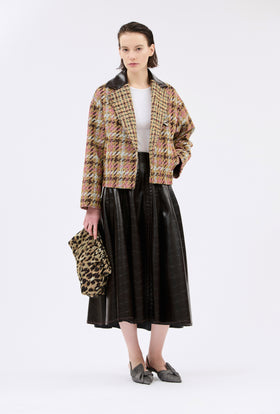 Jacquard Leo Clutch, Brown Olive from ODEEH 