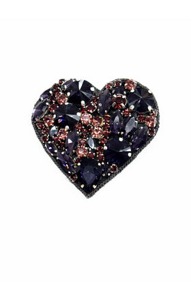 Hearts Brosche, Dark Violet from ODEEH 