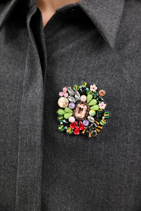 Rhinestone Brosche, Multicolor from ODEEH 