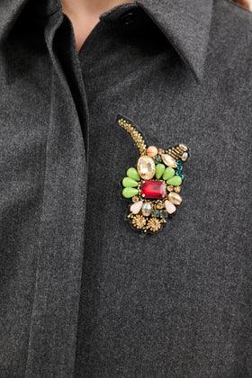 Rhinestone Brosche, Multicolor from ODEEH 