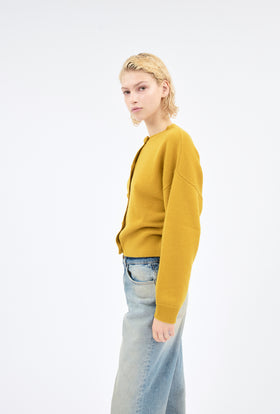 LIGHT CASHMERE Cardigan,Golden Yellow from ODEEH 