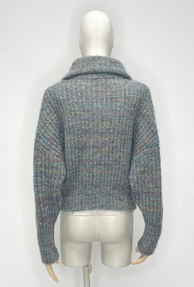 WOOL MOHAIR TWEED Cardigan, Marble from ODEEH 