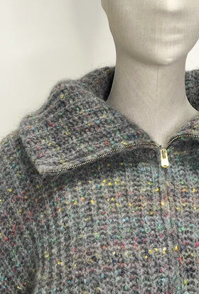WOOL MOHAIR TWEED Cardigan, Marble from ODEEH 