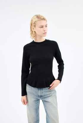 MERINO WOOL Pullover, Jet Black from ODEEH 