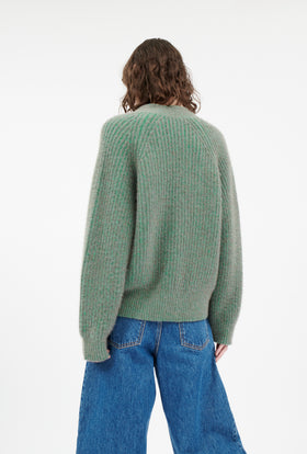 Slub Tweed Cardigan, Olive Brown from ODEEH 