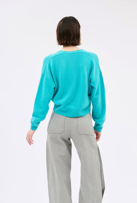 Light Cashmere Cardigan, Turquoise from ODEEH 