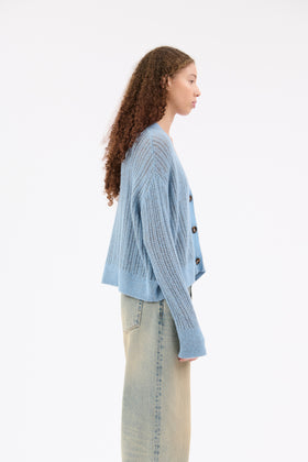 Cashmere Cotton Vanise Cardigan, Seablue from ODEEH 