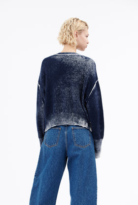 Inside-out Garment Print Cardigan, Marine from ODEEH 