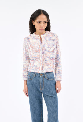 Fringy Tape Yarn Cardigan, Dawn from ODEEH 