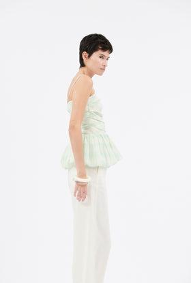 Gauze Vichy Top, Glass Green from ODEEH 