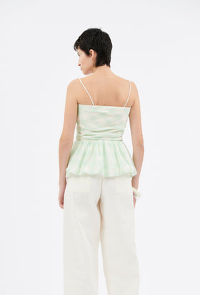 Gauze Vichy Top, Glass Green from ODEEH 