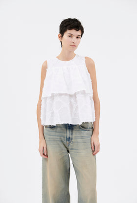 Cotton Fil Coupe Top, Milk from ODEEH 