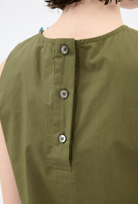 Poplin Top, Dark Olive from ODEEH 