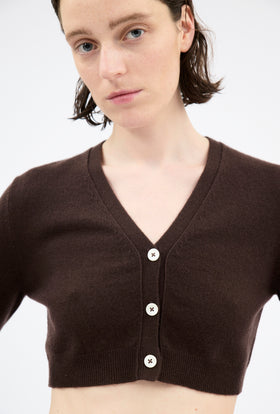 Light Cashmere Cardigan, Chocolate from ODEEH 