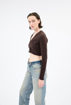 Light Cashmere Cardigan, Chocolate from ODEEH 