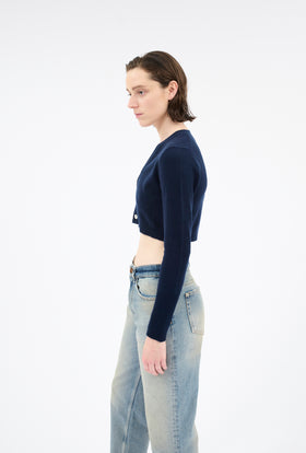 Light Cashmere Cardigan, Navy from ODEEH 