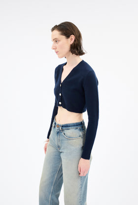 Light Cashmere Cardigan, Navy from ODEEH 