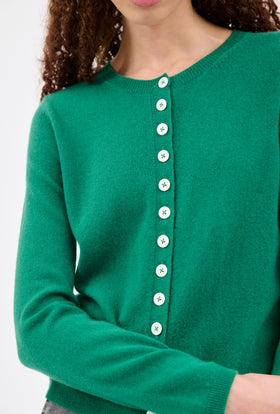 LIGHT CASHMERE Cardigan, Russian Green from ODEEH 