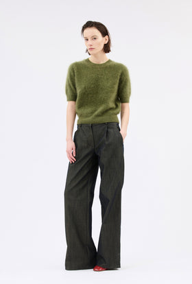 Brushed Cashmere Pullover, Moss from ODEEH 