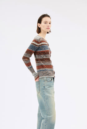 SPACE DYED Yarn Mix Cardigan, Multicolor from ODEEH 