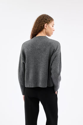 WOOL CASHMERE Cardigan, Flannel Grey from ODEEH 