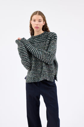 TWEED MOULINÈ Pullover, Night Forest from ODEEH 