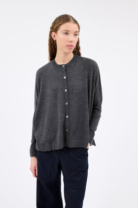 Merino Extrafine Cardigan, Flannel Grey from ODEEH 