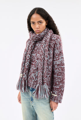 ALPACA WOOL MIX Schal, Plum from ODEEH 