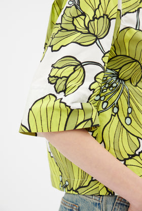 Hibiscus Cotton Shirt, Greenery from ODEEH 
